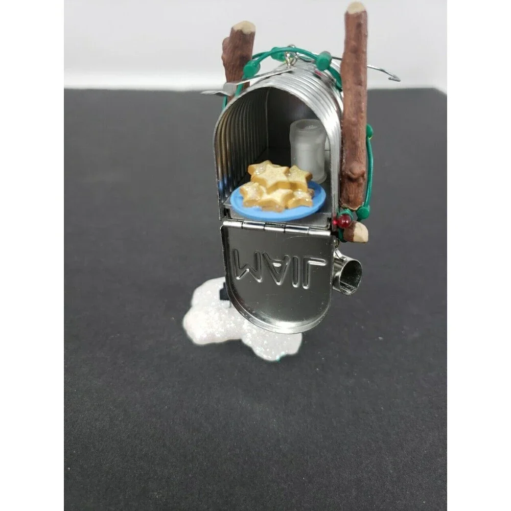 Hallmark Santa's Mailbox Metal S. Claus Vintage 2002  Cookies & Milk Slide Out